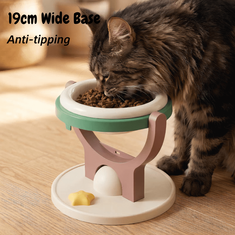 2-in-1 Elevated Pet Bowl, Wall Mounted & Freestanding Adjustable Cat Feeder Bowl - Seekey