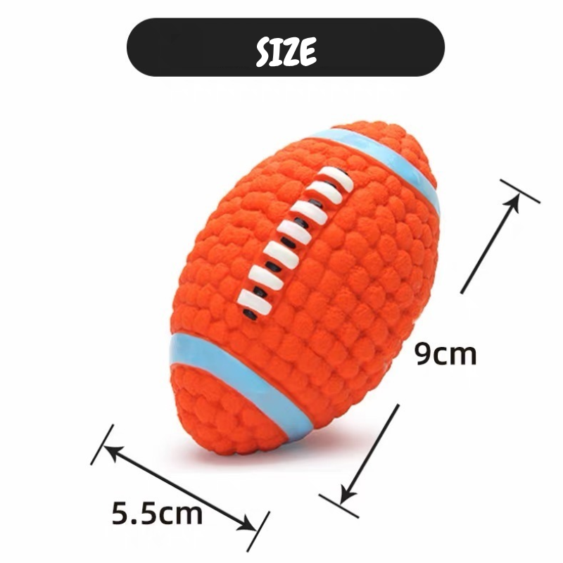 Tough Squeaky Dog Football Chew Ball