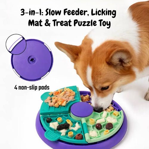 3-in-1 Interactive Pet Puzzle Slow Feeder Bowl - Seekey