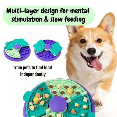 3-in-1 Interactive Pet Puzzle Slow Feeder Bowl - Seekey