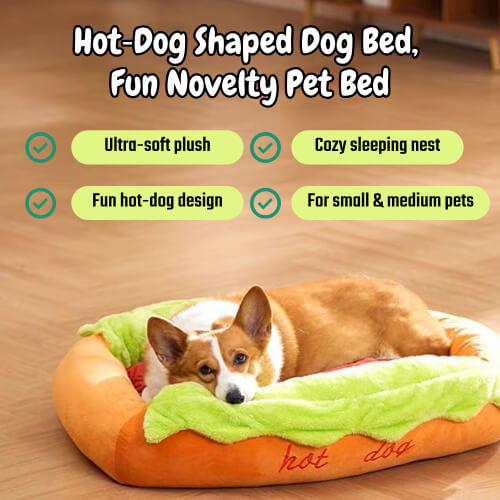 Hot-Dog Plush Pet Bed - main product view