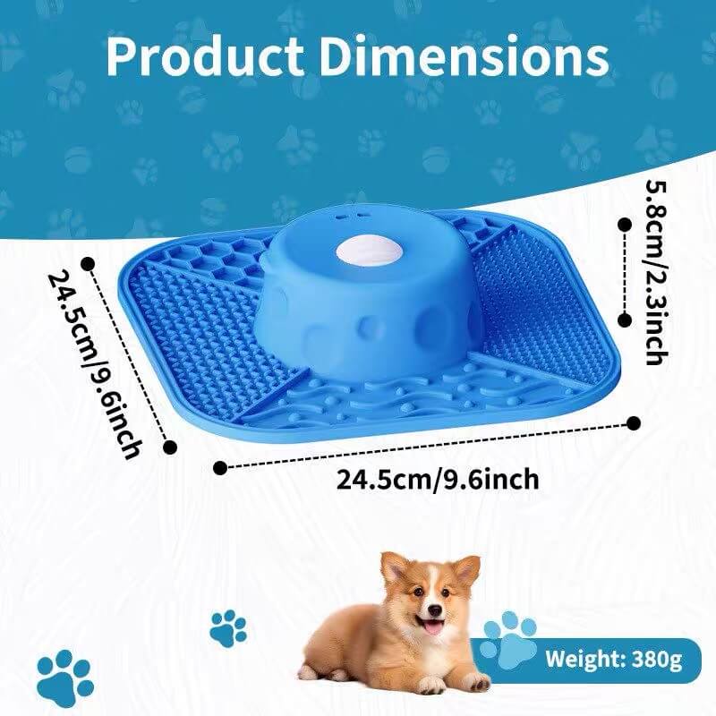 Cat using the Interactive Silicone Slow Feeder Lick Mat Set