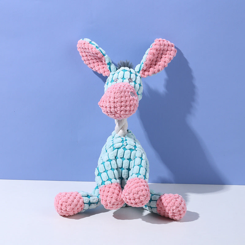 Squeaky Textured Corduroy Dog Plush Chew Toy