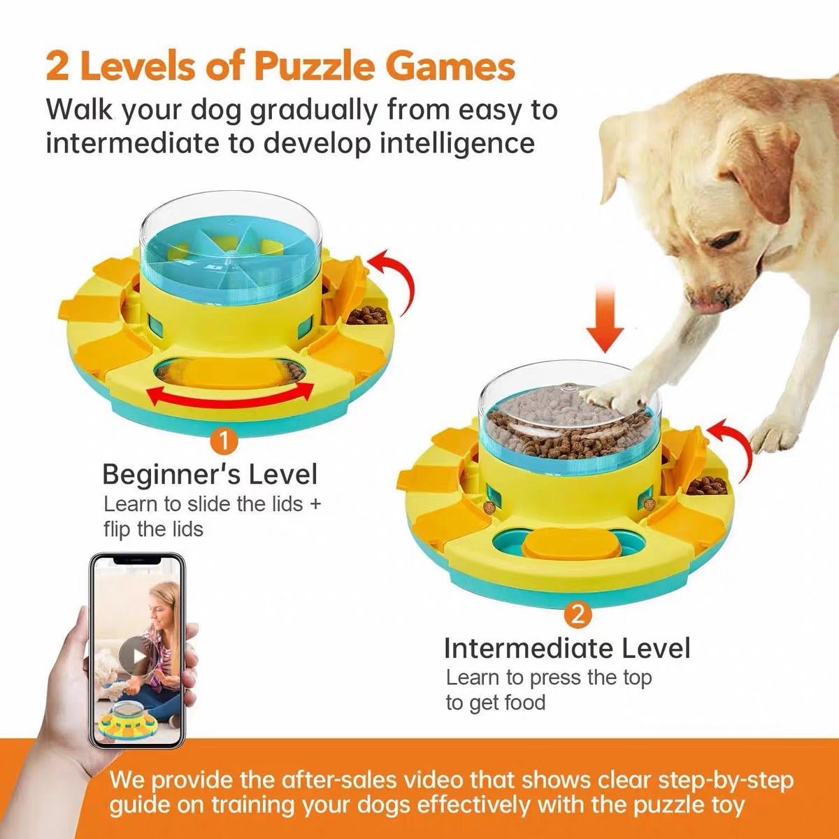 Dog Puzzle Feeder Toy, Interactive Treat Dispenser Slow Feeding Game for Mental Stimulation - Seekey