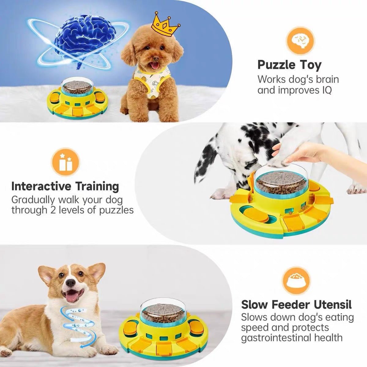 Dog Puzzle Feeder Toy, Interactive Treat Dispenser Slow Feeding Game for Mental Stimulation - Seekey