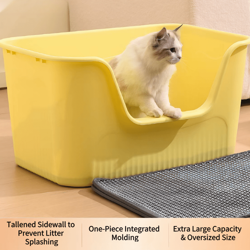 Extra Large High Sided Litter Box – Anti-Splash, Easy Clean - Seekey