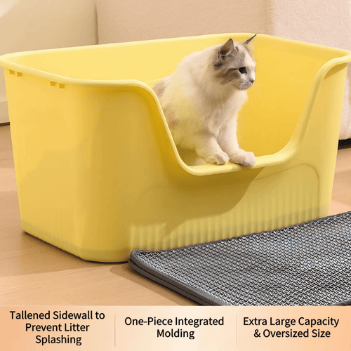 Extra Large High Sided Litter Box – Anti-Splash, Easy Clean - Seekey