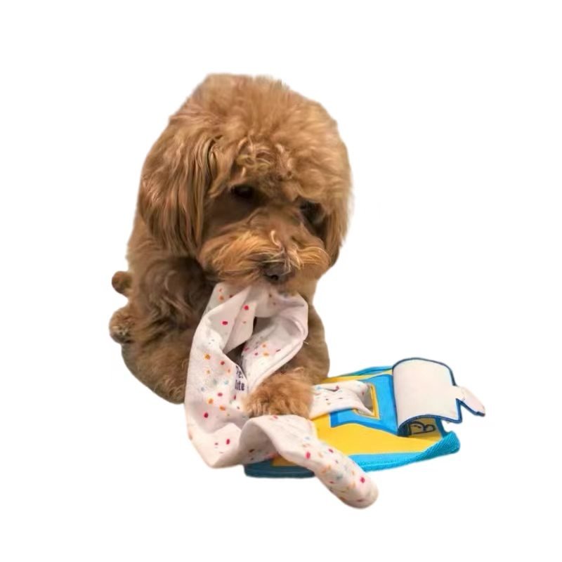 Interactive Dog Puzzle Toy with Hidden Treat Pockets – Squeaky Snuffle Toy for Mental Stimulation & Boredom Relief - Seekey