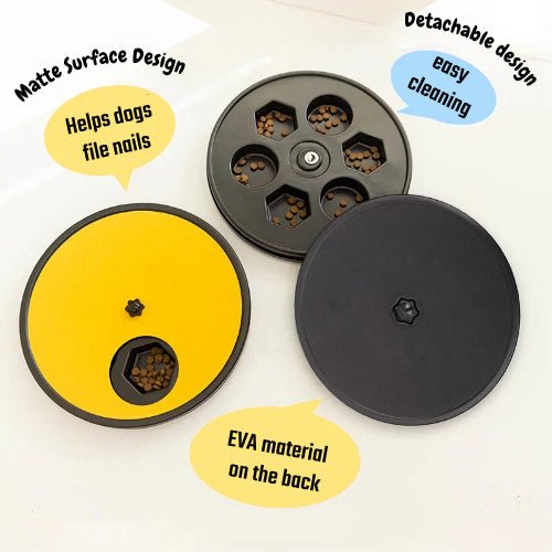 Interactive Rotating Dog Puzzle Feeder Toy with Nail Grinding - Seekey