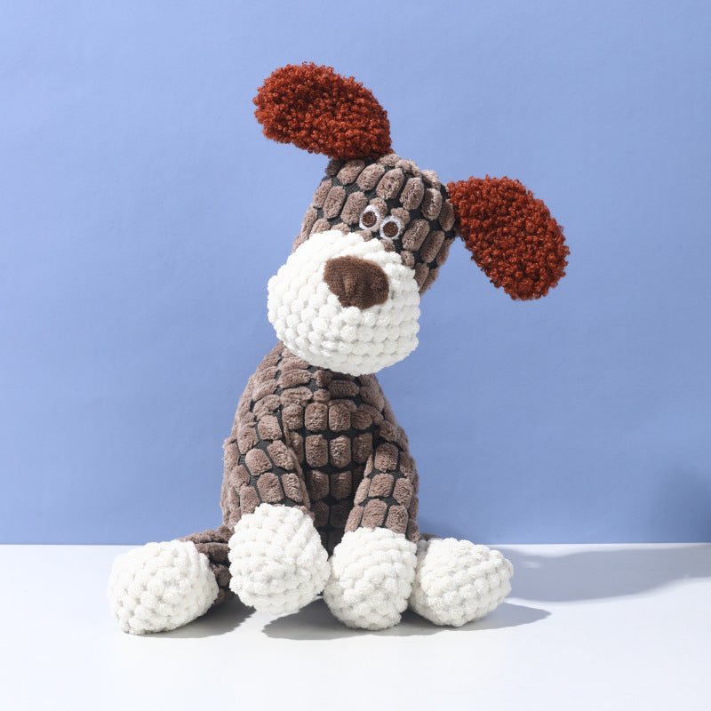 Squeaky Textured Corduroy Dog Plush Chew Toy - Seekey