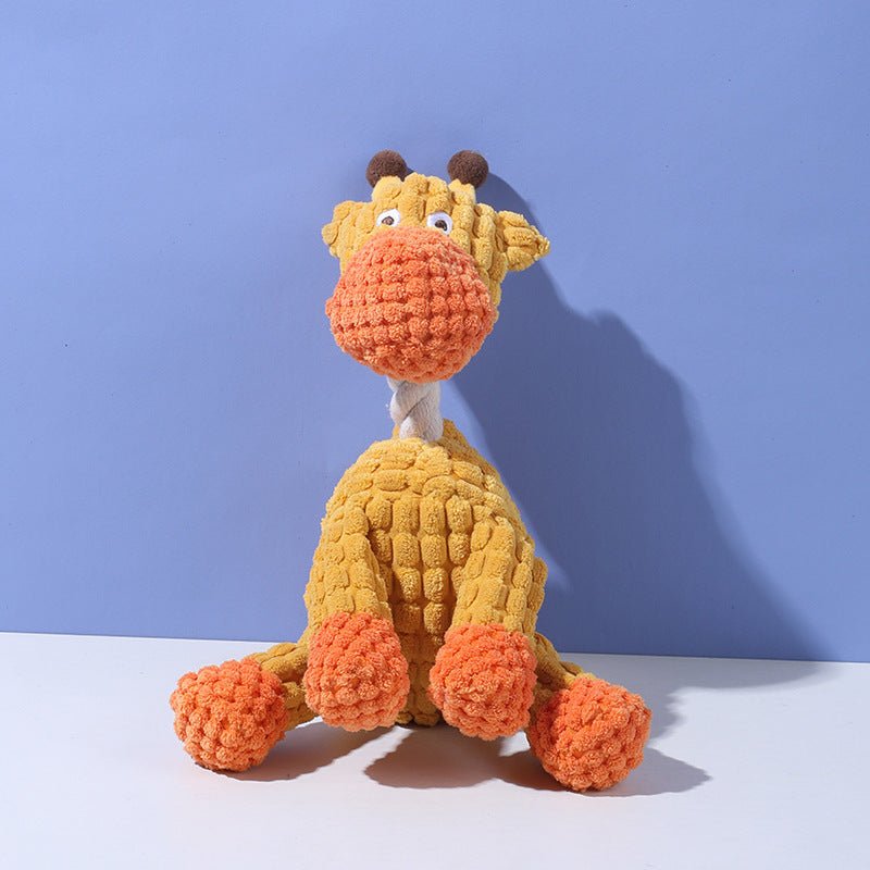 Squeaky Textured Corduroy Dog Plush Chew Toy - Seekey
