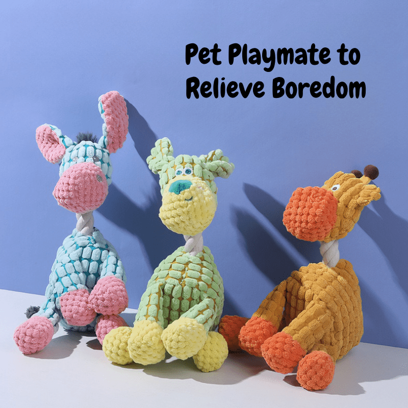 Squeaky Textured Corduroy Dog Plush Chew Toy - Seekey