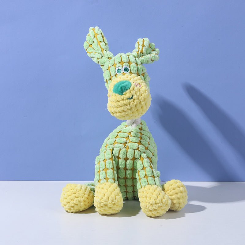 Squeaky Textured Corduroy Dog Plush Chew Toy - Seekey