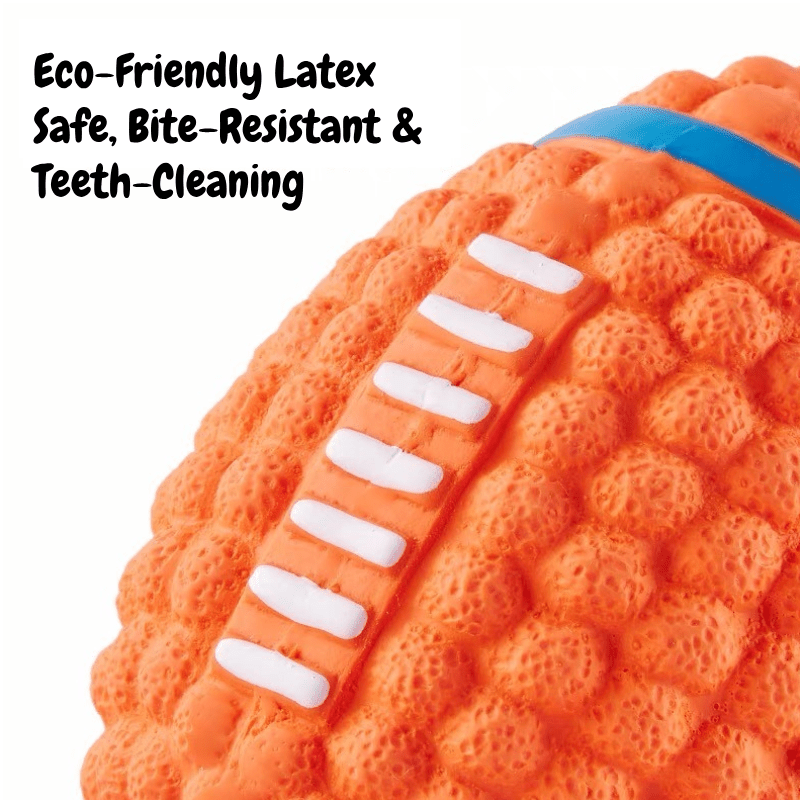 Tough Squeaky Dog Football Chew Ball - Seekey