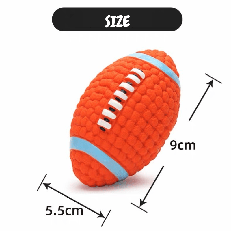 Tough Squeaky Dog Football Chew Ball - Seekey