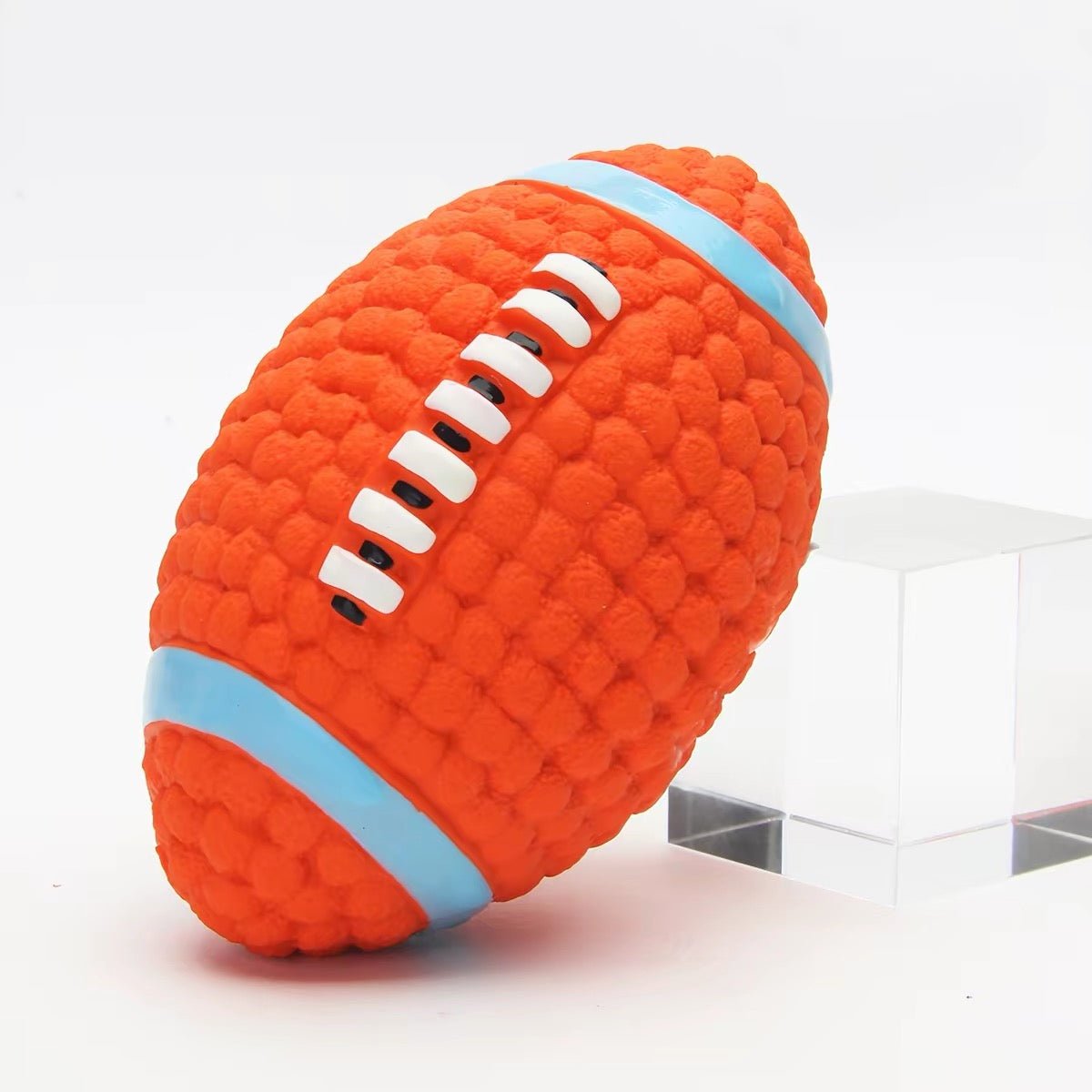 Tough Squeaky Dog Football Chew Ball - Seekey